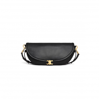 CELINE LITTLE HALFMOON SOFT TRIOMPHE IN SUPPLE SHINY LAMBSKIN L10373778.38NO (25*13*5cm)